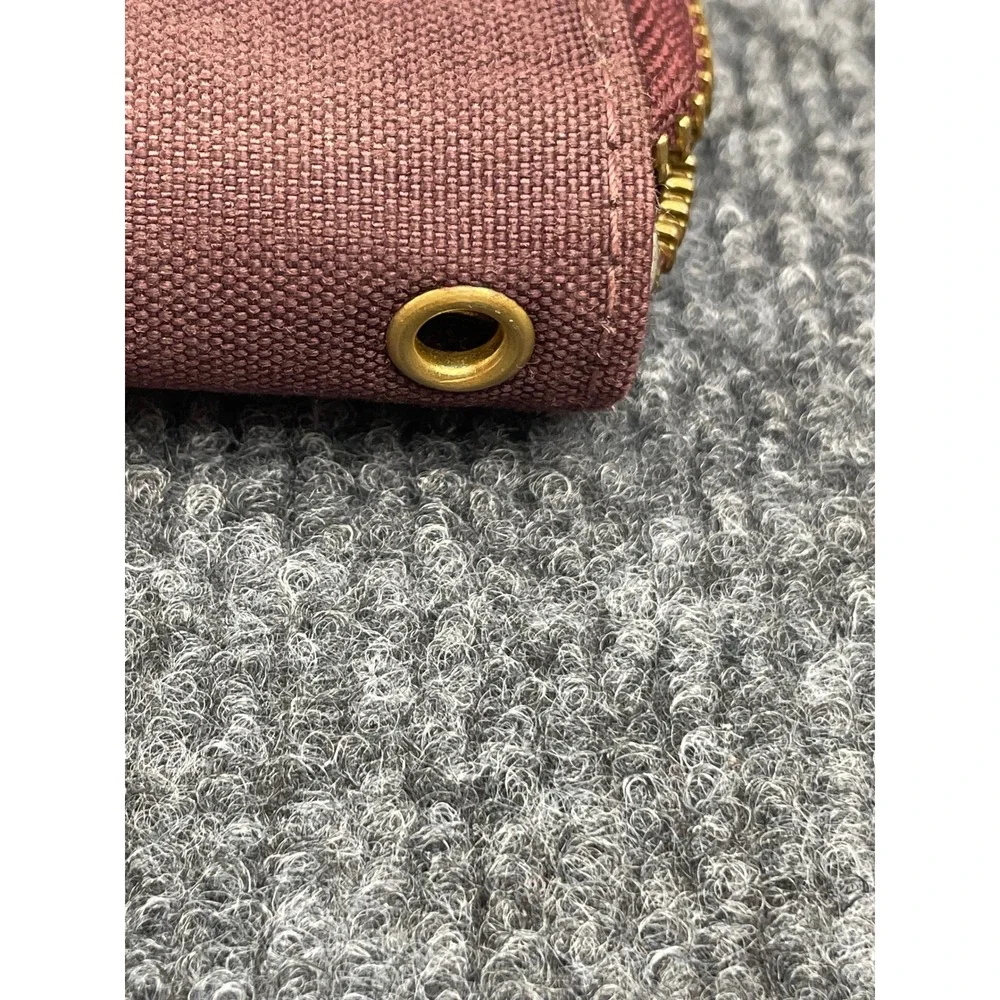 Carhartt Burgundy Canvas Zip Around Organizer Wallet with ID Window and Grommet